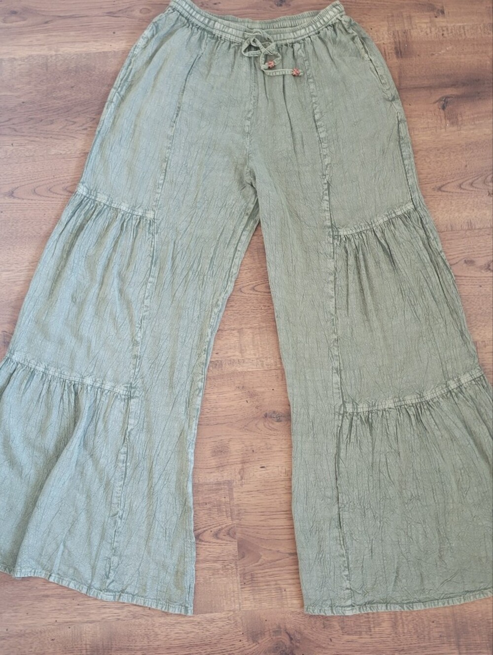 NEW Bohemian Women’s Sage Green Tiered Pants